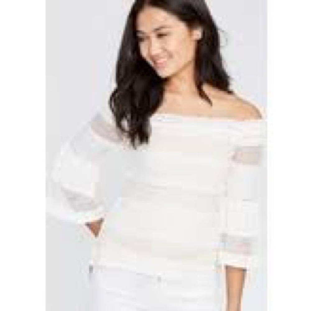 New Rachel Roy Womens Lace Off The Shoulder sz XS